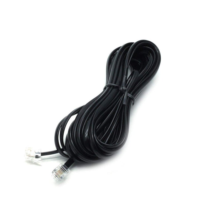 Sscon 6.5ft Black Telephone Landline Extension Cord Cable Line Wire with Standard RJ-11 6P4C Plug (Pack of 5) - Image 2
